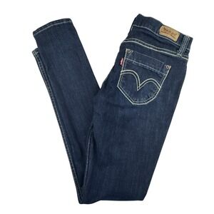Levi's Women Jeans 524 Too Superlow Size 5M Dark Wash Cotton Denim Y2K Skinny